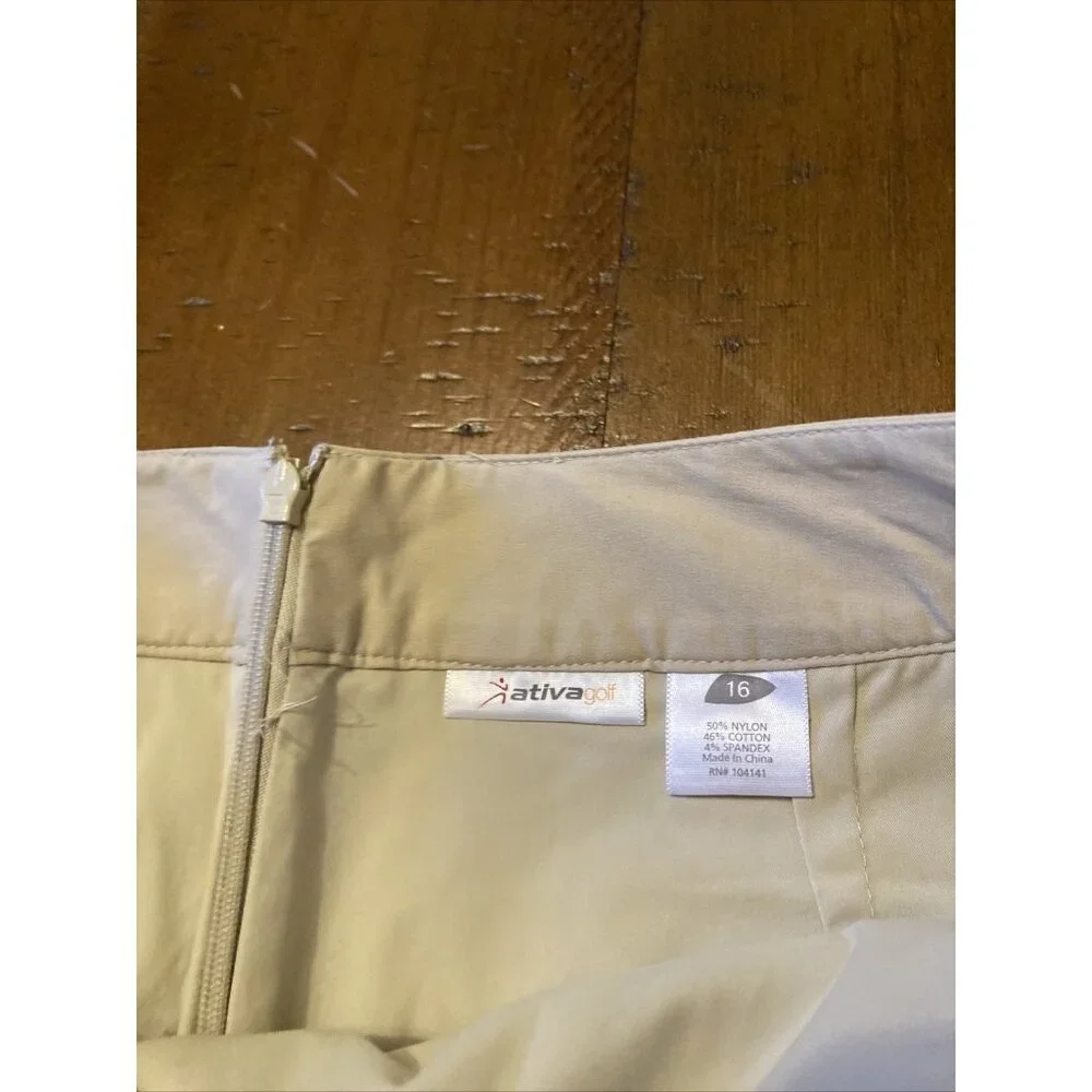 Activate Golf Beige Skort Size 16 NWT Pickleball Skirt - Picture 3 of 8
